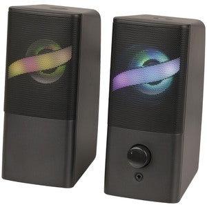XC5171 - 2 Channel Powered PC Stereo Speakers with RGB Lights