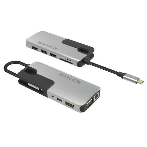 XC5906 - 10 in 1 Multifunction USB Type-C Hub with HDMI+VGA, Network, USB Ports and USB Type-C with Power Delivery