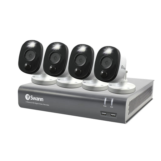 QV9100 - Swann 4CH 1080p DVR Kit with 4 x 1080p PIR Bullet Cameras with Warning Spotlights