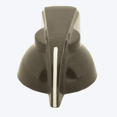 HK7700 - Knob Plastic Pointer 1/4 Shaft - Black (Location 12B)