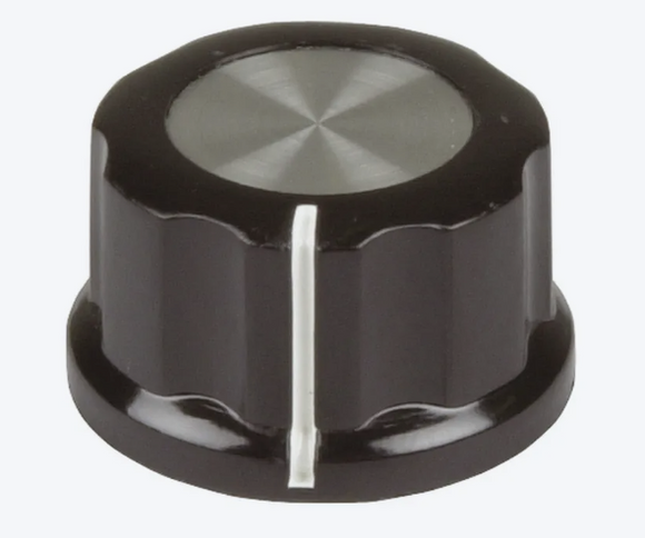 HK7740 - 27mm Black Plastic Knob with Aluminium Insert (Location 12A)