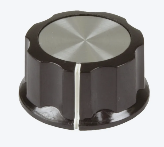 HK7741 - 32mm Black Plastic Knob with Aluminium Insert (Location 12A)