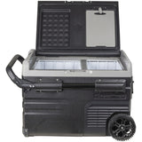 GH2020 - 35L Brass Monkey Portable Dual Zone Fridge and Freezer with Solar Charger Board plus Handles+Wheels