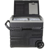 GH2020 - 35L Brass Monkey Portable Dual Zone Fridge and Freezer with Solar Charger Board plus Handles+Wheels