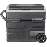 GH2024 - 55L Brass Monkey Portable Dual Zone Fridge and Freezer with Solar Charger Board plus Handles+Wheels