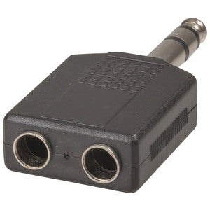 PA3530 - 6.5mm Stereo Plug to 2 X 6.5mm Stereo Sockets Adaptor