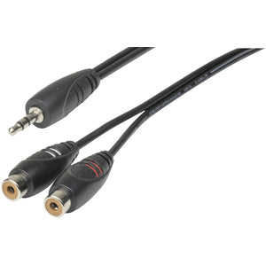 WA7016 - 3.5mm Stereo Plug to 2 x RCA Sockets Audio Cable 300mm