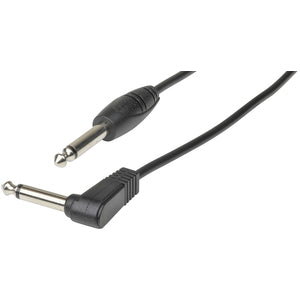 WA7024 - 6.5mm Mono Plug to 6.5mm Mono R/A Plug Audio Cable 3m