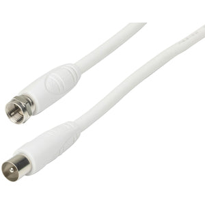 WV7365 - F Plug to TV Coaxial Plug Cable 1.5m (White)